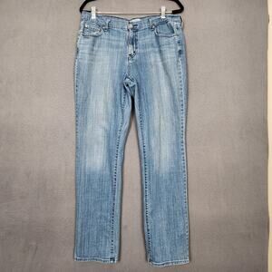 LEVIS 505 Jeans Womens 14 Light Wash Straight Leg Mid Rise Stretch 34x33 Denim